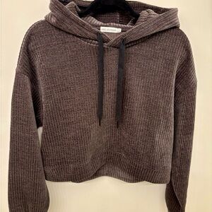 Anthropology Ave Les Filles cropped hoodie S brown